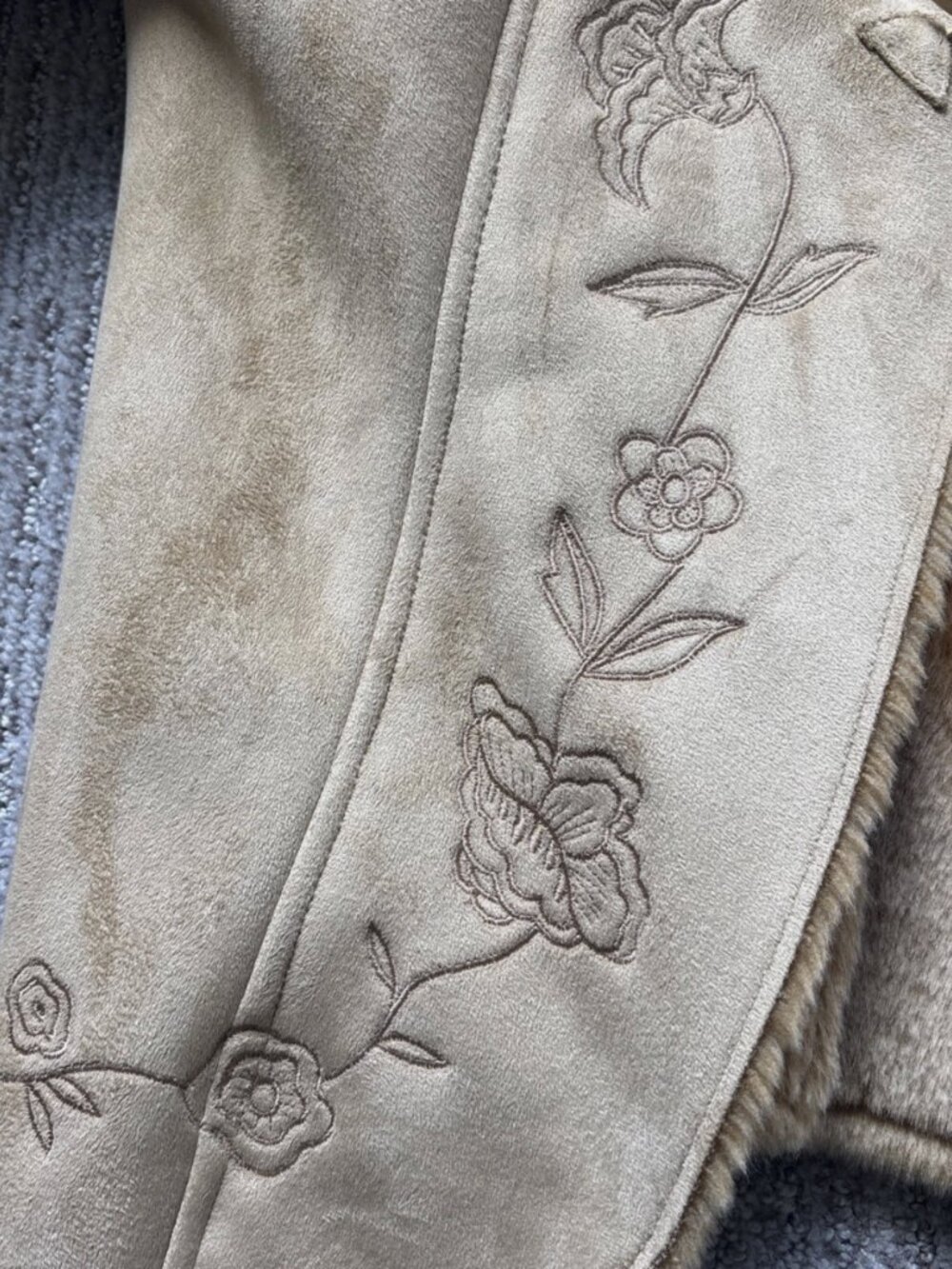 Gorgeous Faux Suede and Fur Western Style Jacket Size L Vintage - Picture 2 of 6
